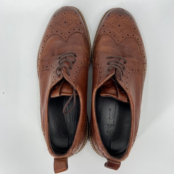 ECCO Phorene Derby Oxford Brown Leather Made in Portugal Loafer Shoe Men's 9 - Picture 9 of 15